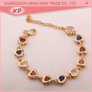 Bracelet à maillons en zircon multicolore plaqué or 18 carats pour femmes, chaîne en cristal colorée, bracelet tendance, bijoux de mariage - Product Image 2
