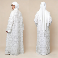 Abaya musulmane ajustée grande taille longueur cheville manches longues en polyester faite à la main légère infroissable respirante antistatique