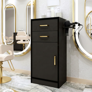 Modern Salon <b>Trolley</b> Cabinet Wooden Barber Station Storage Cabinet Hair Stylist <b>Tool</b> Cabinet Salon Furniture - Product Image 1