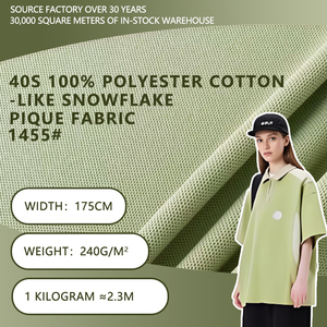 Tela de Punto Tipo Algodón 40S 100% con Diseño de Copo de Nieve, Stock de Fábrica, Poliéster 240GSM 175CM, para Camisetas Polo - Product Image 2