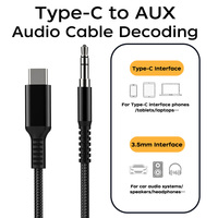 Cable Adaptador de Audio USB C a 3.5mm de Alta Calidad, 4 pies, DAC Hi-Fi Estéreo, Cable Auxiliar Trenzado para Auriculares y Coche