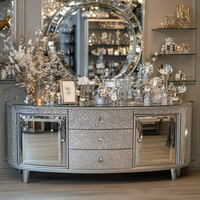 Meuble TV de Luxe Moderne, Dernier Design, Console TV Miroir, Décoration Intérieure, Ensemble de Meubles TV Personnalisés, Vitrine pour Salon
