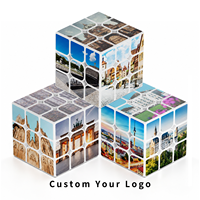 Cube Magique Personnalisé OEM ODM 3x3 avec Symboles Touristiques Européens, Impression UV, Plastique ABS, Puzzle Promotionnel pour Cadeau Touristique, Vente en Gros