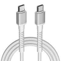 Câble de charge rapide et de transfert de données Portronics Konnect X 60W Type-C Type-C en nylon tressé incassable de 2 m pour iPhone 15