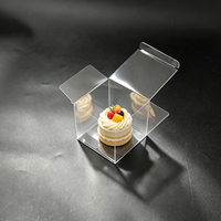 Boîte carrée transparente en PET 8*8*8cm, réutilisable, pour aliments, bijoux, mini figurines, emballage cadeau