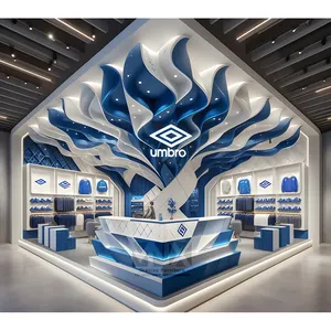 China supplier Shopping mall Custom Clothing display kiosk Fashion Fits decorative with display shelves