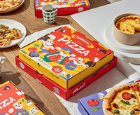 Scatole di Pizza ondulate Kraft marrone resistente per la laminazione lucida da asporto tipo di cartella di spedizione per uso alimentare
