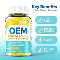 Gummies de Glucosamine et Chondroïtine de Haute Qualité Saveur Ananas pour le Soutien Articulaire, Complément Alimentaire, 60 Unités