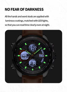 Relojes deportivos NAVIFORCE <span class=keywords><strong>2022</strong></span> para hombre, reloj de pulsera de cuero genuino de cuarzo resistente al agua <span class=keywords><strong>con</strong></span> doble pantalla luminosa fuerte, reloj Masculino - Product Image 5