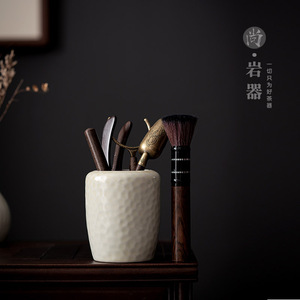 Six Gentlemen Tea Tools <b>Set</b> <b>Ceramic</b> Holder With Brush Spoon <b>Knife</b> Tongs For Tea Ceremony Dehua Made - Product Image 2