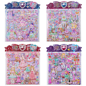 Adesivi riutilizzabili gonfi in schiuma 3D Kawaii personalizzati vestono la bambola principessa cute bubble sticker set da gioco <span class=keywords><strong>per</strong></span> bambini - Product Image 6