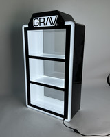 Vitrine d'exposition en acrylique éclairée par LED pour comptoir de magasin de tabac, présentoir en plexiglas pour accessoires de fumage