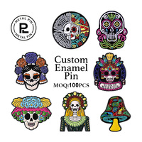 Créez votre propre badge personnalisé, épinglette personnalisée pour la Journée des Morts, broche en alliage de zinc, accessoires de mode, cadeau.