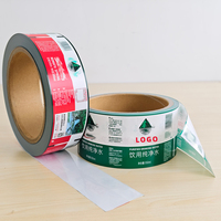 Autocollants pour bouteilles imperméables avec logo personnalisé, étiquettes imprimées en couleur sur rouleau pour bouteilles de boissons, matériau PE, directement de l'usine