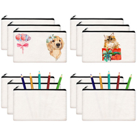 Trousse à Crayons en Toile Personnalisable avec Logo, Vierge, pour DIY, Maquillage, Cosmétiques, Multi-usages, Trousse de Voyage avec Fermeture Éclair
