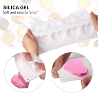 Cetakan Silikon Hati Berlian 8 Grid, Cetakan Coklat Loyang Silikon untuk Kue DIY Hidangan Penutup Mousse