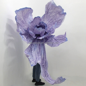 Fond de mariage fait à la main décoration murale centre commercial Photo café JH250059 bleu crêpe géant papier <span class=keywords><strong>fleurs</strong></span> toile de fond - Product Image 4