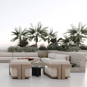 Hôtel de luxe 6 pièces jardin patio balcon meubles imperméable teck en bois jardin salon ensemble pour la maison en plein air - Product Image 5