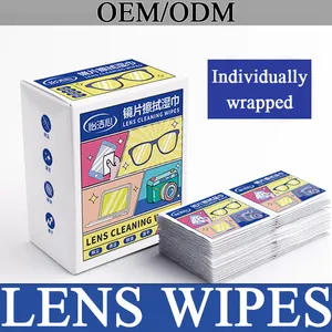 High Quality OEM/ODM Lens Wipes Glasses Clean Wet Wipes 100pcs/box