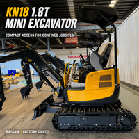 Mini-excavatrice sur chenilles fiable de 1,8 tonne, 2 tonnes, 4 tonnes, moteur diesel Kubota, chenilles en caoutchouc, mini-pelle de 2 tonnes avec forage hydraulique