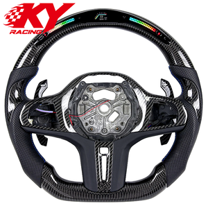 Volant personnalisé en fibre de carbone avec LED RPM et palettes de changement de vitesse magnétiques pour BMW G20 G30 G22 G28 G38 M340i M440i G80 G82 G87 - Product Image 1