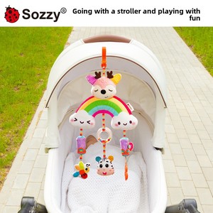 Neonato carillon a vento ciondolo in plastica morbida letto per auto giocattolo per auto arcobaleno educativo - Product Image 2