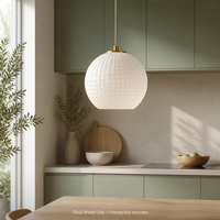 Abat-jour en verre gaufré dépoli résistant à l'usure, diffuseur de lumière douce pour lampe suspendue ou de table, amélioration de l'éclairage des espaces commerciaux