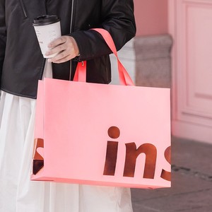 Sacs en Papier de Luxe Personnalisés en Gros avec Poignée Ruban, Sacs Cadeaux Roses pour Shopping avec Votre Propre Logo - Product Image 2