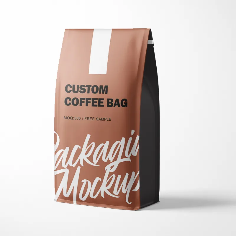 Custom Free Design Gravure Printing Coffee Bean Packaging Bean Pouch 500g Side Guesst Bag Heat Seal Packaging