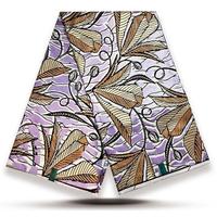 Tela africana estampada con polvo de cera dorada, tela de algodón Ankara Wax de 6 yardas para el día de Navidad, Grand Pagne Africain