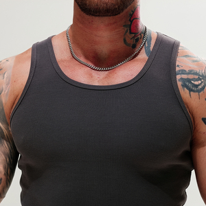 Nhà Sản Xuất Tùy Chỉnh Rhinestone Vest Cơ Bắp Người Đàn Ông Phòng Tập Thể Dục Rắn Gân Tank Top Tập Thể Dục Mens Top Tank Cơ Bắp Phòng Tập Thể Dục Ráp Dây Tank Top Người Đàn Ông - Product Image 4