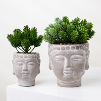YUANWANG personnalisé plante en pot artificielle bouddha béton fleur Pots de ciment pour plantes Mini pots de bonsaï succulents