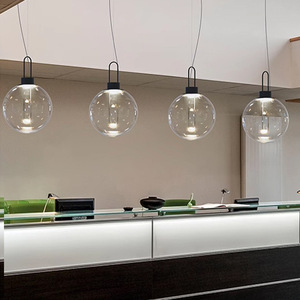 Lustre en verre artistique de style nordique créatif, lampe sphérique de luxe pour restaurant, chambre à coucher, salon, tendance industrielle - Product Image 5