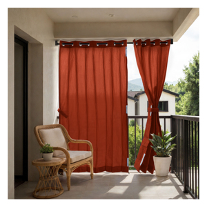 Wine & Black HDPE Knitted Fabric Outdoor Curtains 325 GSM with UV Resistant Heavy Duty Weave for Bold Elegant Patio - Product Image 1