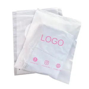 ZYCX 사용자 정의 플라스틱 지퍼 가방 Pvc 플라스틱 지퍼 의류 포장 지퍼 가방 의류 로고와 의류 젖빛 지퍼 가방