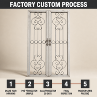 Portail double battant en acier antivol, moderne et durable, ouverture manuelle, pour entrée principale sécurisée de villa, couleur personnalisée USA