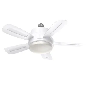 Luce del ventilatore 6 gradi regolabile chiusa da cucina E27 lampadina 6 pale presa ventilatore moderno ventilatore da soffitto con luce