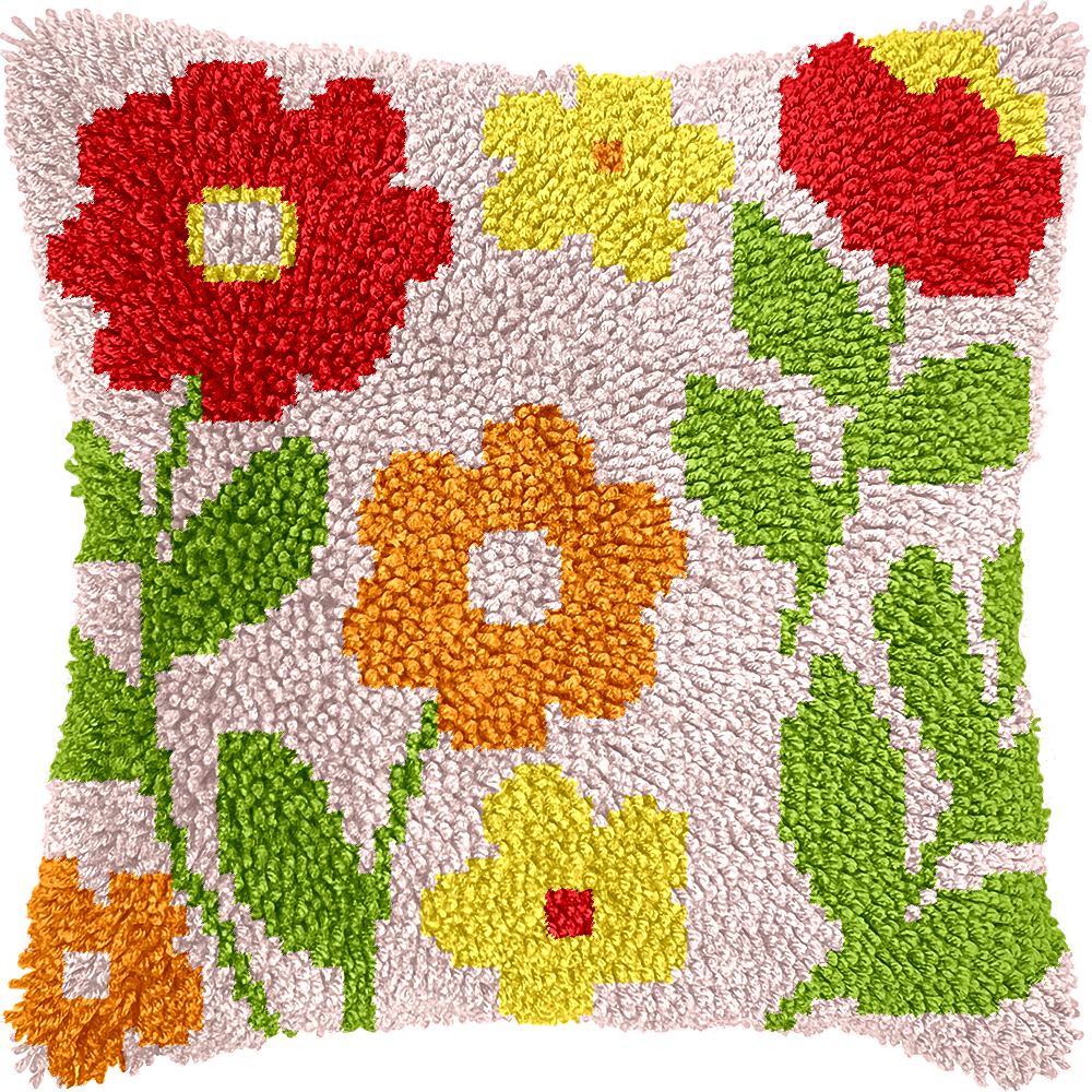 Kit de coussin à crochet motif floral 9