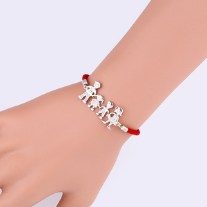 ASJEWELRY <span class=keywords><strong>Pulsera</strong></span> Tejida, Joyería Familiar, Oro, Colgante de Papá, Mamá, Hijo, Hija, Protección, <span class=keywords><strong>Pulsera</strong></span> de Hilo Rojo 2606 Brtb07 - Product Image 2