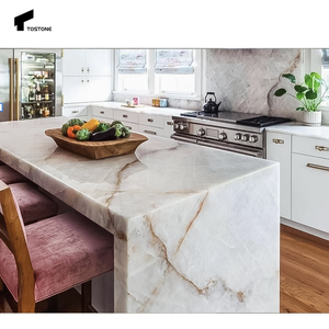 Tostone Cristallo Vena Oro lastre di quarzite naturale per sala da pranzo all'aperto a parete dell'isola piano di lavoro decorazione da tavolo - Product Image 5