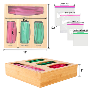 Ziplock-organizador de almacenamiento para cajón de cocina, bolsa de bambú, Compatible con Ziploc, <span class=keywords><strong>Solimo</strong></span> - Product Image 2