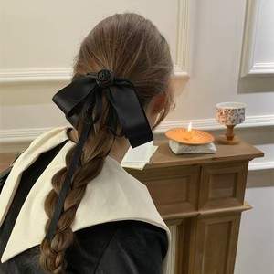 Rose Garden Gentle <b>Bow</b> Ribbon Hair <b>Clip</b>, Half-Up Hairstyle with Spring <b>Clip</b>, High-End Hair Accessory - Product Image 2