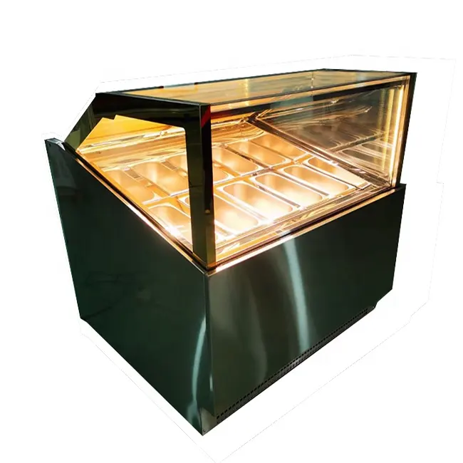 16 pans ice cream scooping freezer ice cream dipping glass showcase cabinet display refrigerator showcase for commercial use