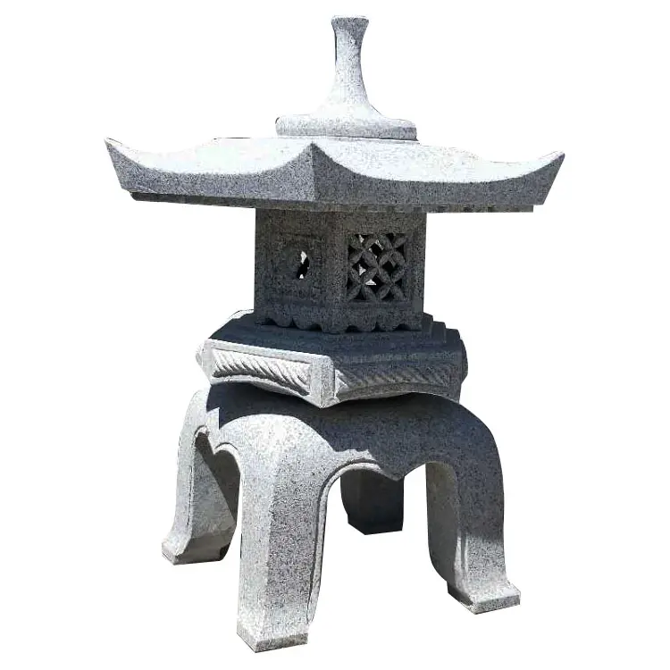 حار بيع اليابانية نمط حديقة الديكور صخر جرانيت طبيعي منحوتة ROKKAKUYUKIMI المعابد فانوس ليو جياو شيوى جيان ضوء