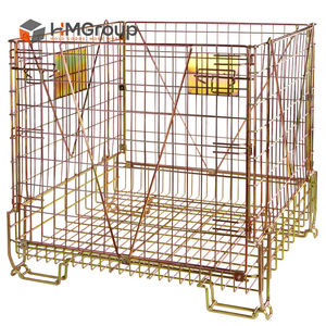 <span class=keywords><strong>Cage</strong></span> métallique empilable et pliable en zinc galvanisé lisse, capacité de charge 600 kg, pour le stockage et le transport de préformes PET - Product Image 2