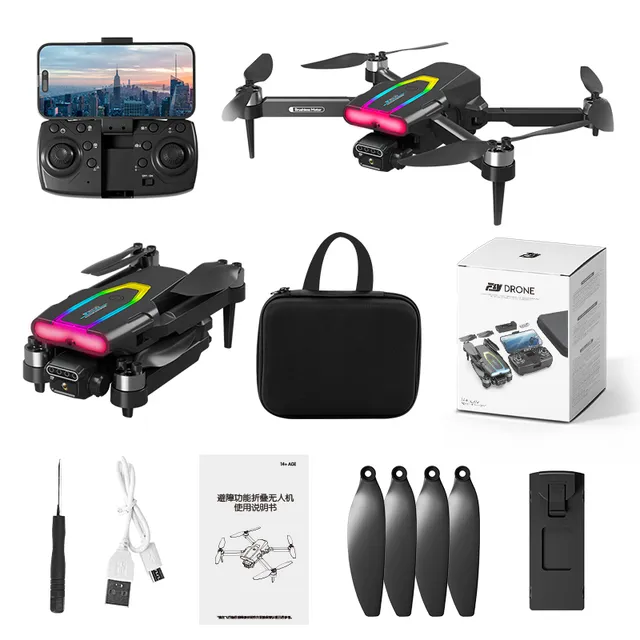 2026 New RC Drone Brushless Beginner with High-Definition Camera Foldable Obstacle Avoidance 6-Channel Plastic Charger for Boys