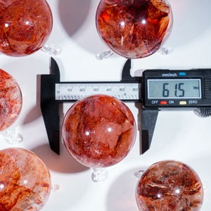 Esfera de cuarzo de fuego rojo Natural tallada a mano piedras de Fengshui espirituales bola de cristal Natural grande bolas de cuarzo de fuego rojo - Product Image 4