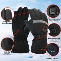 Gants électriques chauffants imperméables à doigts entiers rechargeables par USB pour le camping, la pêche, la chasse, le ski