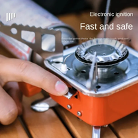 Mini brûleur Portable Camping réchaud pliable touristique brûleur randonnée Camping fournitures forte puissance de feu en plein air pique-nique cuisinières à gaz