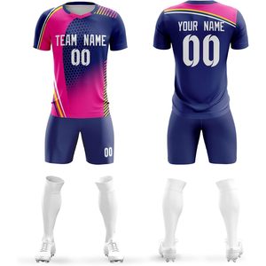 Conjunto de Camisetas de Fútbol Personalizadas Unisex para Adultos, Nombre y Número del Equipo Personalizados, Sublimadas, Transpirables, Cuello en V, 180g, Ropa Deportiva de Fútbol - Product Image 1